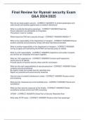 Final Review for Ryanair security Exam  Q&A 2024&sol;2025