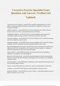 Corrective Exercise Specialist Exam Questions And Answers &lpar;Verified And Updated&rpar;