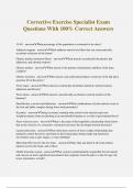 Corrective Exercise Specialist Exam Questions With 100&percnt; Correct Answers