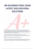 NR 602/NR602 FINAL EXAM LATEST 2023/2024 REAL SOLUTIONS