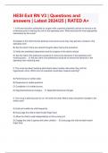 HESI Exit RN V3 &vert; Questions and answers &vert; Latest 2024&sol;25 &vert; RATED A&plus;