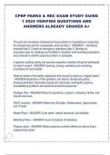 CPRP PARKS & REC EXAM STUDY GUIDE  1 2024 VERIFIED QUESTIONS AND  ANSWERS ALREADY GRADED A&plus;