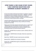 CPRP PARKS & REC EXAM STUDY GUIDE  1 2024 VERIFIED QUESTIONS AND  ANSWERS ALREADY GRADED A+