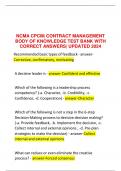 NCMA CPCM| CONTRACT MANAGEMENT BODY OF KNOWLEDGE TEST BANK WITH CORRECT ANSWERS| UPDATED 2024 