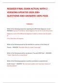 NSG6020 FINAL EXAM ACTUAL WITH 2 VERSIONS UPDATED 2024 200+ QUESTIONS AND ANSWERS 100% PASS 
