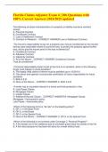 Florida Claims Adjuster Exam 4 &vert; 206 Questions with  100&percnt; Correct Answers 2024&sol;2025 updated