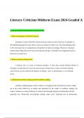 Literary Criticism Midterm Exam 2024 Graded A.