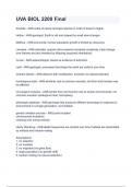 UVA BIOL 2200 Final With complete solution