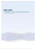 RRLLB81 Assignment 3 (FINAL REPORT ANSWERS) Semester 1 2024 -  DUE 20 MAY DISTINCTION GUARANTEED - 3 Research Reports included