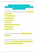 AFAA Primary Group Exercise Certification Study Guide Questions and Answers Rated A&plus;