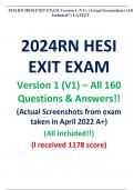2024RN HESI EXIT EXAM Version 1 (V1) – All 160 Questions & Answers!!