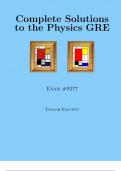 Complete Solutions to the Physics GRE Exam #9277 Taylor Faucett