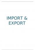 Samenvatting -  Import/Export