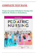 COMPLETE TEST BANK   Wong's Essentials Of Pediatric Nursing 11th Edition By Marilyn J. Hockenberry Latest Update 