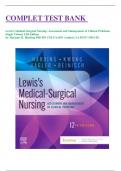 COMPLET TEST BANK     Lewis's Medical-Surgical Nursing: Assessment and Management of Clinical Problems, Single Volume 12th Edition by Mariann M. Harding PhD RN CNE FAADN (Author) LATEST UPDATE. 