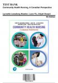 Test Bank: Community Health Nursing, A Canadian Perspective 5th Edition by Stamler - Ch. 1-34, 9780135309193, with Rationales