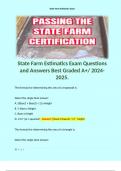 State Farm Estimatics Exam Questions and Answers Best Graded A+/ 2024-2025.