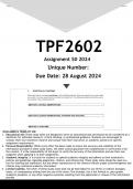 TPF2602 Assignment 50 (ANSWERS) 2024 - DISTINCTION GUARANTEED