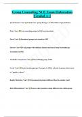 Group Counseling NCE Exam Elaboration  |Graded A+|