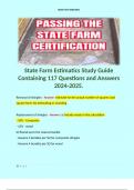 State Farm Estimatics Study Guide Containing 117 Questions and Answers 2024-2025.