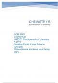 OCR 2023 Chemistry B H433/01: Fundamentals of chemistry A Level Question Paper & Mark Scheme (Merged) Please Review and leave your Rating stars….
