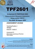 TPF2601 Assignment 4 PORTFOILIO (COMPLETE ANSWERS) 2024 (528151) - DUE 27 August 2024