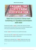 State Farm Insurance License Exam Containing 117 Questions and Answers 2024-2025