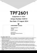 TPF2601 Assignment 51 (ANSWERS) 2024 - DISTINCTION GUARANTEED