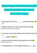 Barber Practice State Board Exam2024 Expected Questions and Answers (Verified by Expert)
