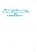 STK110 Faculty of Economic and Management Sciences Module 1 2024  Test  (University of Pretoria