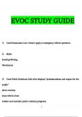 EVOC STUDY GUIDE Questions and Answers 2024 / 2025 | 100% Verified Answers