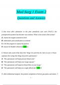 Med Surg 1 Exam 2 Questions and Answers 2024 / 2025 | 100% Verified Answers
