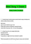 Med Surg 3 Exam 2 Study Guide Questions and Answers 2024 / 2025 | 100% Verified Answers