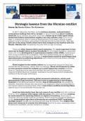 Strategic lessons from the Ukraine conflict