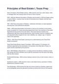 Principles of Real Estate I&comma; Texas Prep With complete solution