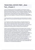 TEXAS REAL ESTATE PREP State Test Chapter 2&period; With complete solution