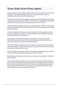 Texas State Exam &lpar;Prep Agent&rpar; With complete solution