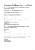 Champions Real Estate Exam Prep &lpar;Texas&rpar; With complete solution