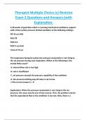 Therapist Multiple Choice (c) Revision  Exam 2 Questions and Answers (with  Explanation