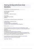 Hearing Aid Specialist Exam Quiz Questions 