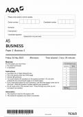 2023 AQA AS BUSINESS QUESTION PAPER AND MARK SCHEME PAPER 2 BUNDLE [7131/2: Business 2]