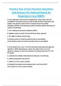 Practice Test 2 Exam Revision Questions  and Answers for National Board for  Respiratory Care (NBRC)