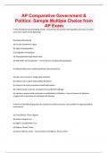 AP Comparative Government & Politics&colon; Sample Multiple Choice from AP Exam