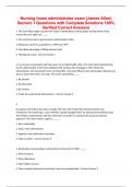 Nursing home administrator exam (James Allen) Section 1 Questions with Complete Solutions 100% Verified Correct Answers
