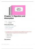 NUTR 132 Chapter 3: Digestion and Absorption Notes