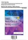 Test Bank: Lewis's Medical-Surgical Nursing: Assessment and Management of Clinical Problems, 12th Edition by Harding - Chapters 1-69, 9780323789615 | Rationals Included