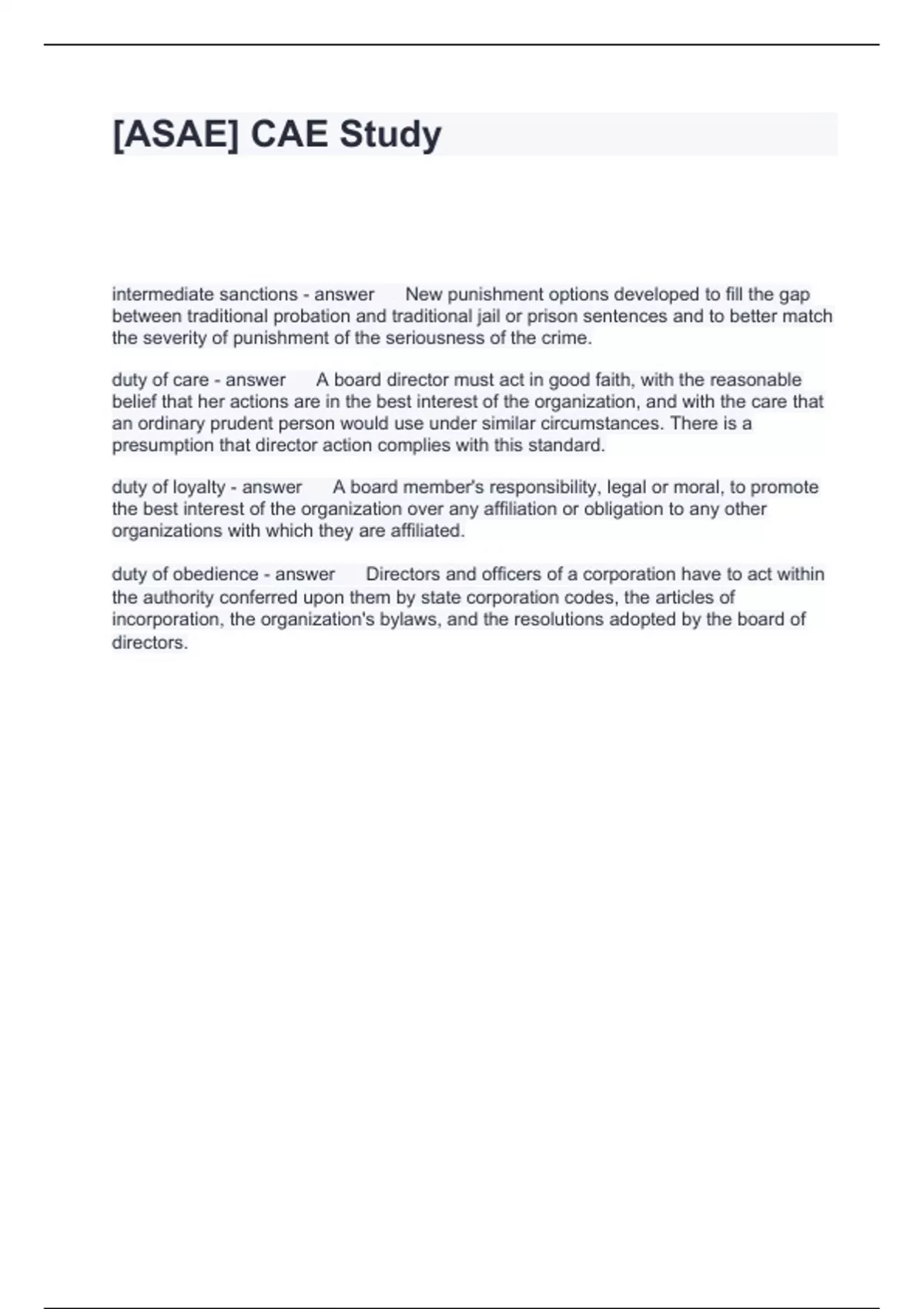 [ASAE] CAE Study Questions with correct Answers 2024 - CAE - Certified ...