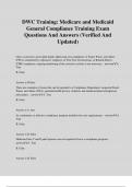 DWC Training&colon; Medicare and Medicaid General Compliance Training Exam Questions And Answers &lpar;Verified And Updated&rpar;