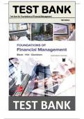 TEST BANK For Foundations of Financial Management, 18th Edition by Stanley Block, Geoffrey Hirt, Bartley Danielsen ISBN:9781264097623 | Verified Chapter's 1 - 21 | Complete Newest Version