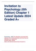 Invitation to Psychology (6th Edition) Chapter 1 Latest Update 2024 Graded A+